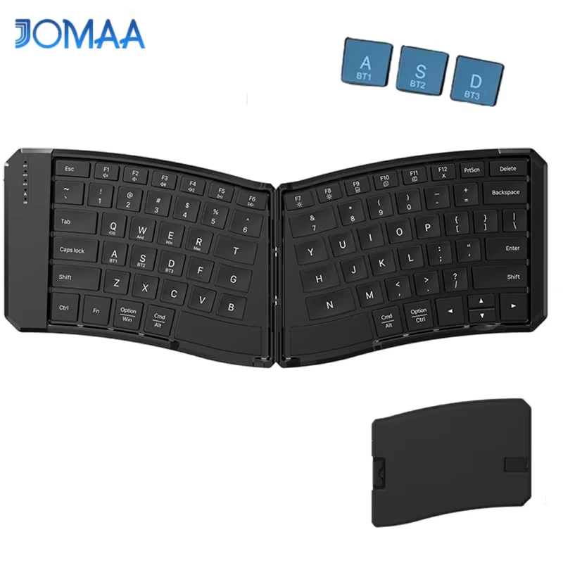

Эргономичная разделенная клавиатура JOMAA, складная Bluetooth-клавиатура, портативная дорожная клавиатура для iPhone, iPad, планшета, ноутбука, ПК