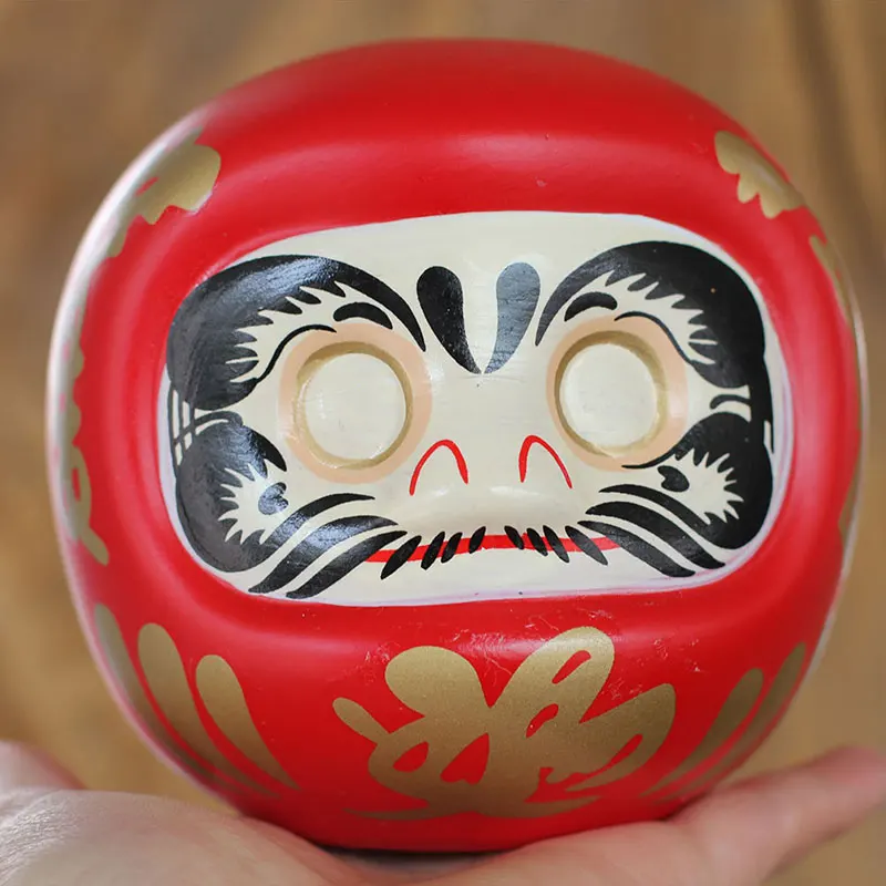 Bambola Daruma in ceramica giapponese da 4 pollici Lucky Cat Fortune Ornament Money Box Office