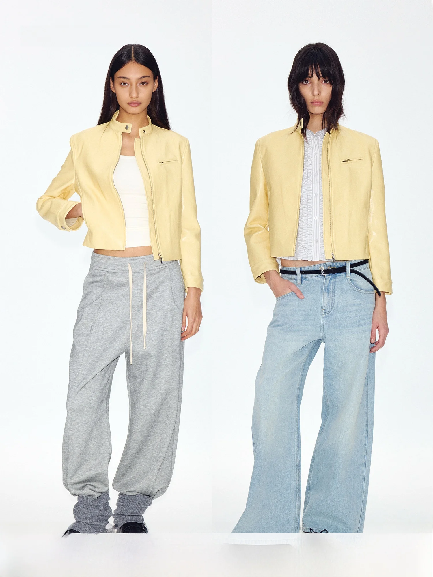 

Женская кожаная куртка Curri And Classic Retro с воротником-стойкой, на молнии, приталенного кроя, модная, желтая, верхняя одежда