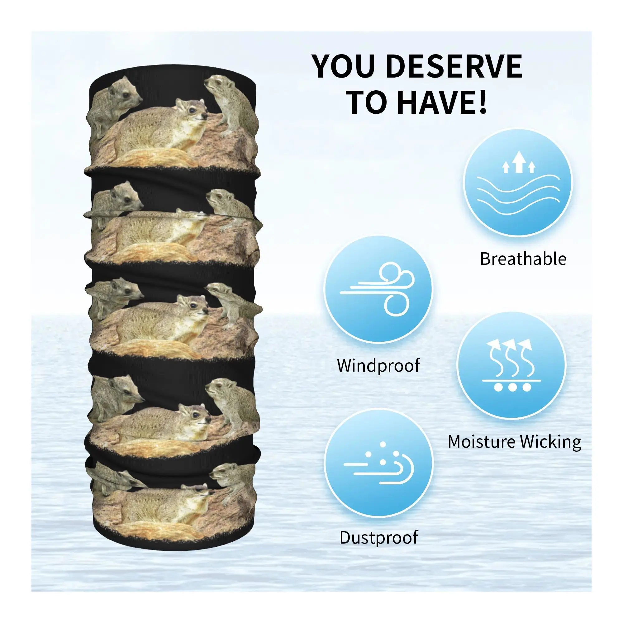 روك هيراكس الصحراء الغرير أفريقيا باندانا الرقبة الجراب قناع مطبوع وشاح متعدد الاستخدام بالاكلافا الرياضة في الهواء الطلق للرجال النساء الكبار