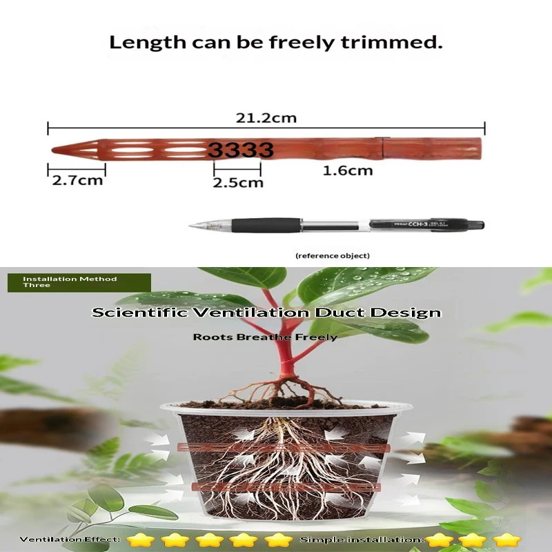 

5/10/20 шт. Вентиляционные трубки для дренажа горшков, трубки для циркуляции воздуха вокруг корней растений, предотвращающие гниение, вспомогательные трубки для подкормки, садовые инструменты