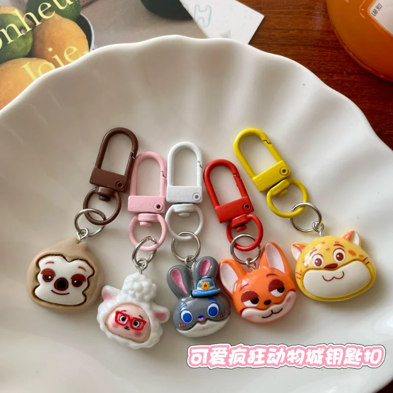 

New Disney Zootopia Series Keychain Cute Creativity Judy Hopps Nick Wilde Key Ring Student Diy Schoolbag Decoration Girl Gifts