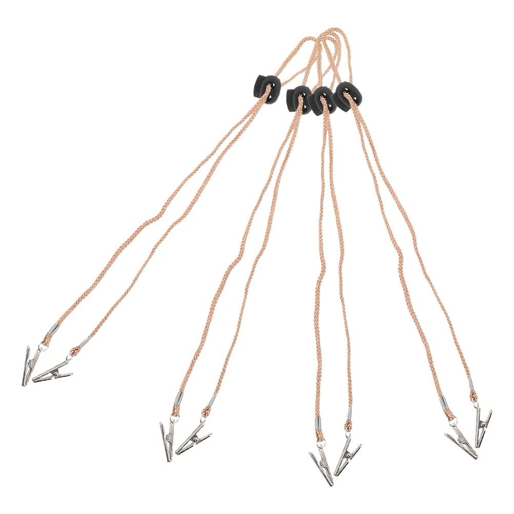 

4pcs Napkin Adjustable Hat Bib Clips Removable Holder Rope Chain Napkin Travel Accessories Lightweight Portable
