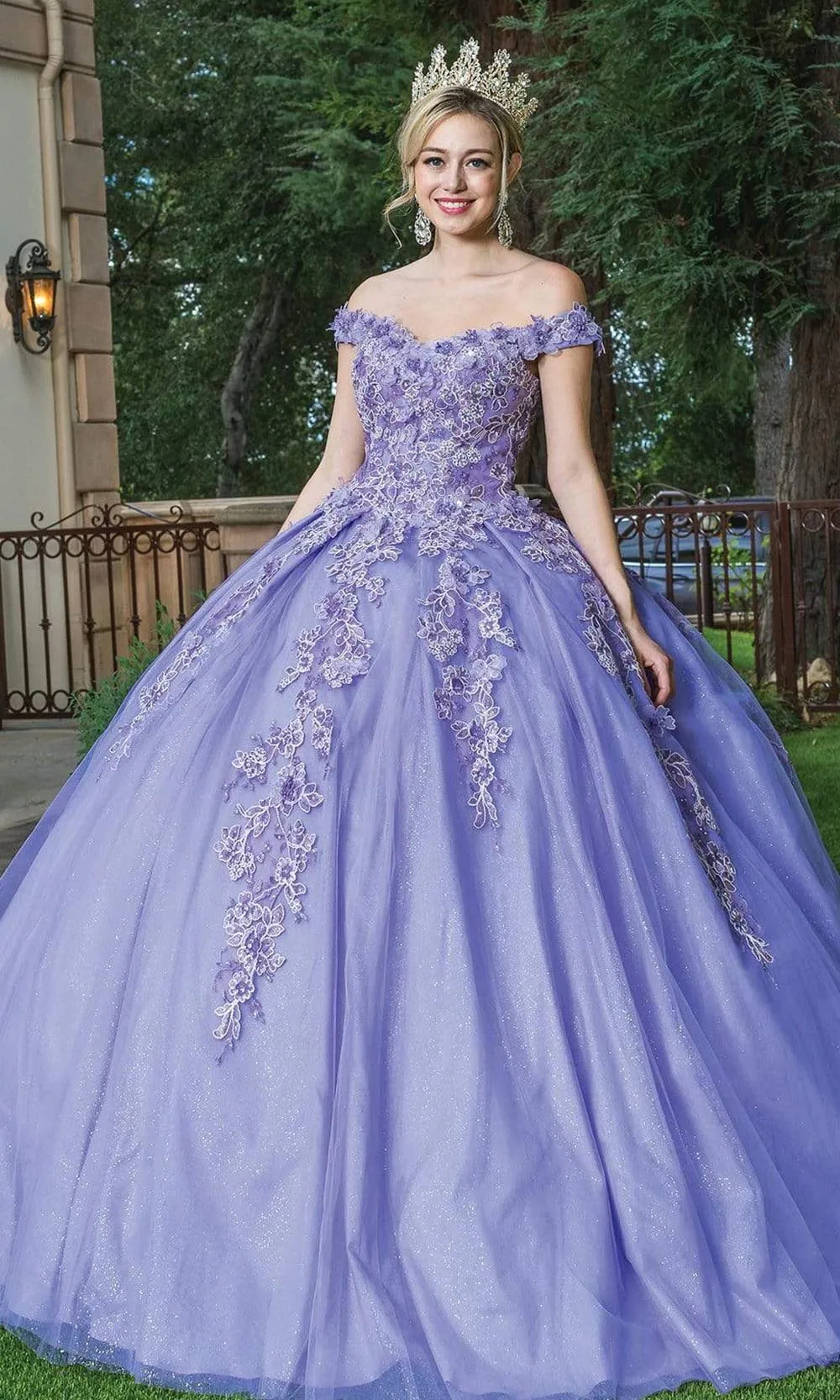 Robes de Quinceanera A-Line en tulle, appliques chérie, boule de cristal à paillettes, quelle que soit la soirée de princesse, luxe, hors de l'initiative