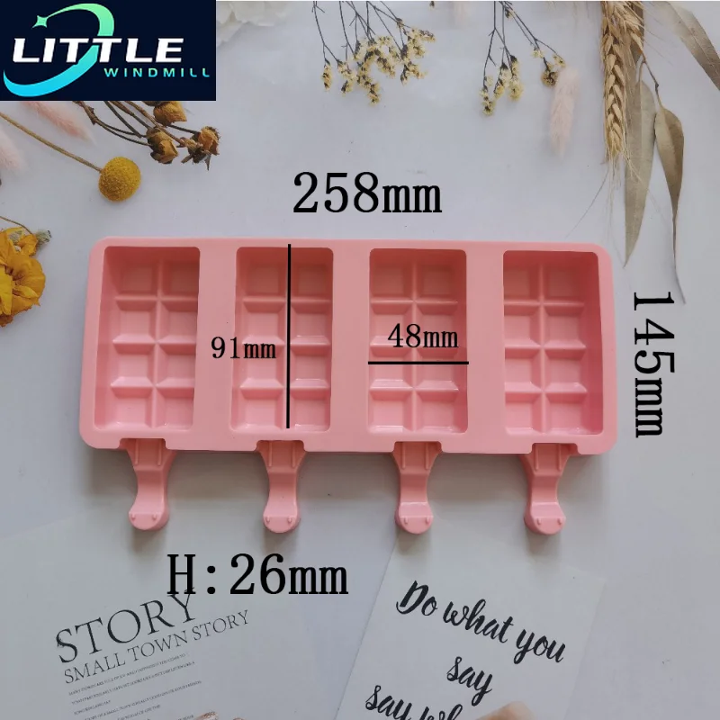 Silicone Ice Cream Mold DIY Chocolate Dessert Popsicle Moulds Tray  Cube Maker Homemade Tools  Party Supplies