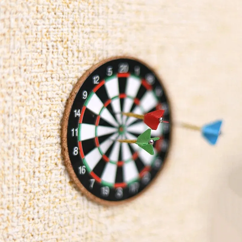 1:6 1:12 Dollhouse Miniature Darts Sports Toys Set Mini Darts Sports Set Model Home Outdoor Scene Accessories