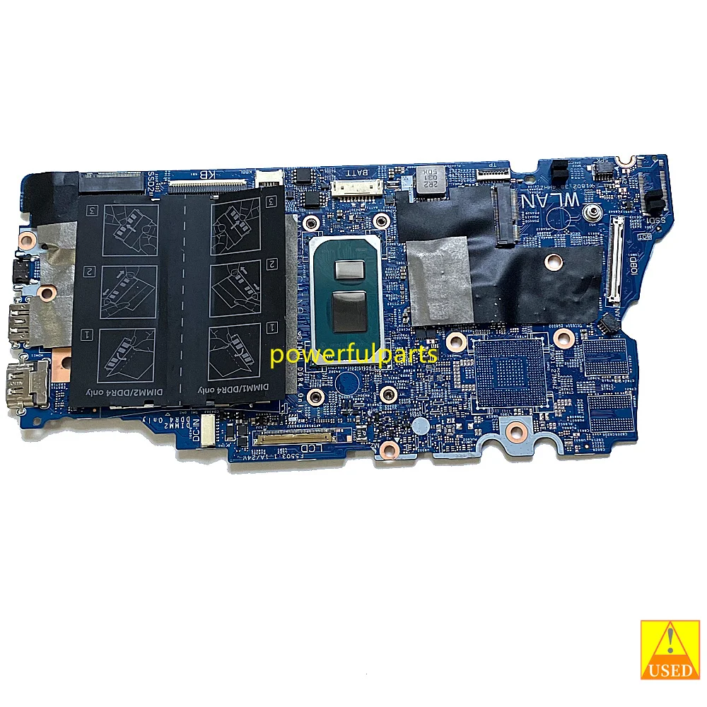 Working Good For Dell Inspiron 5406 7506 Motherboard  i7-1165G7 / i5-1135G7 CPU On-Board 0YGNMD 0VK62X 19859-1 Used