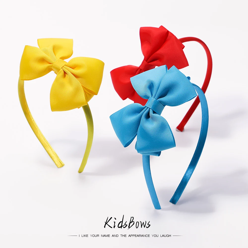 3pcs Cute Hair Bows with Hairbands Grosgrain Ribbon Bows Headbands for Girls Children Kids Hair Accessories