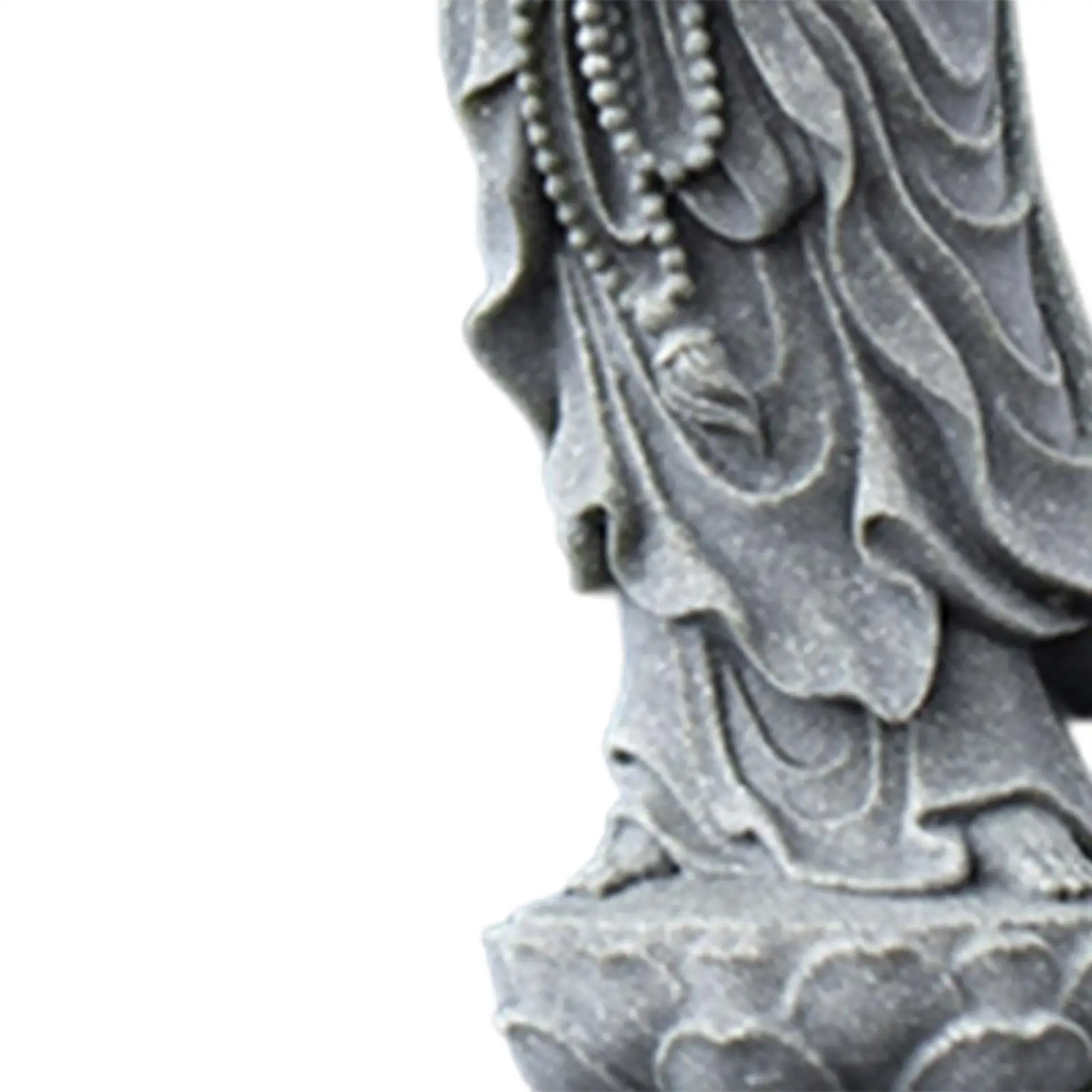 Guan Yin Statue Traditional Gifts Decoration Kuanyin Figurine Stone Ornament for Indoor Fireplace Desktop Hallway Housewarming