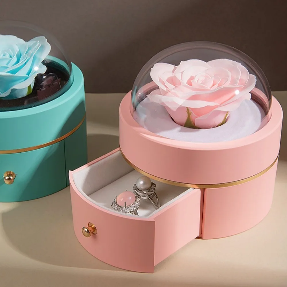 الوردة الأبدية المغناطيسي القوس صندوق مجوهرات صندوق هدايا صندوق تخزين المجوهرات البنصر صندوق خاتم الخطوبة الغبار