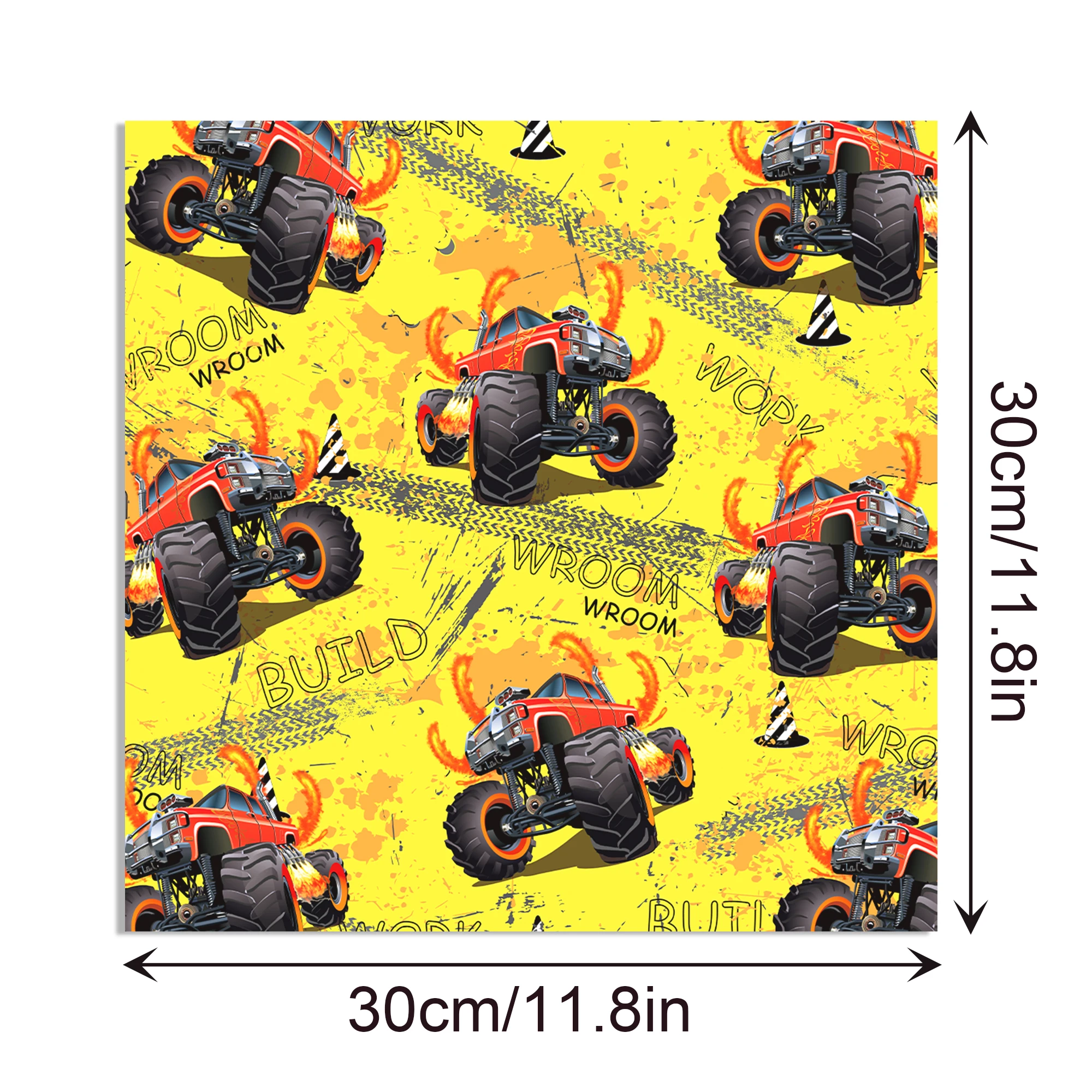 24pcs 30*30cm Cartoon Monster Truck Scrapbook Craft Paper Art Background Paper Origami Card Making Photo Album Scrapbooking