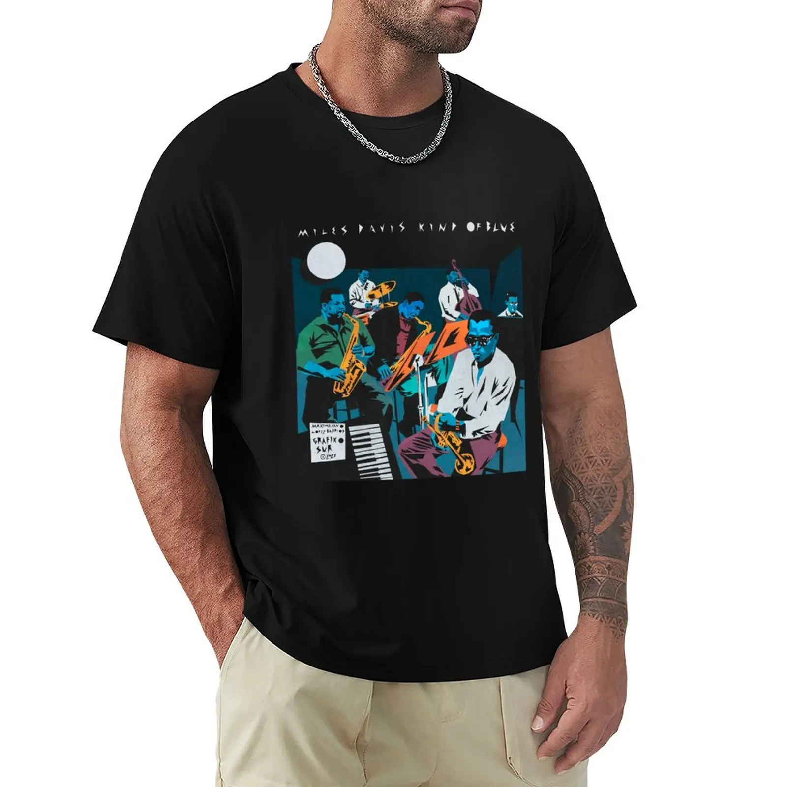 Jazz Illustrated by Maximiliano Lopez Barrios T-Shirt Plus Size Non-Shrink T-Shirt