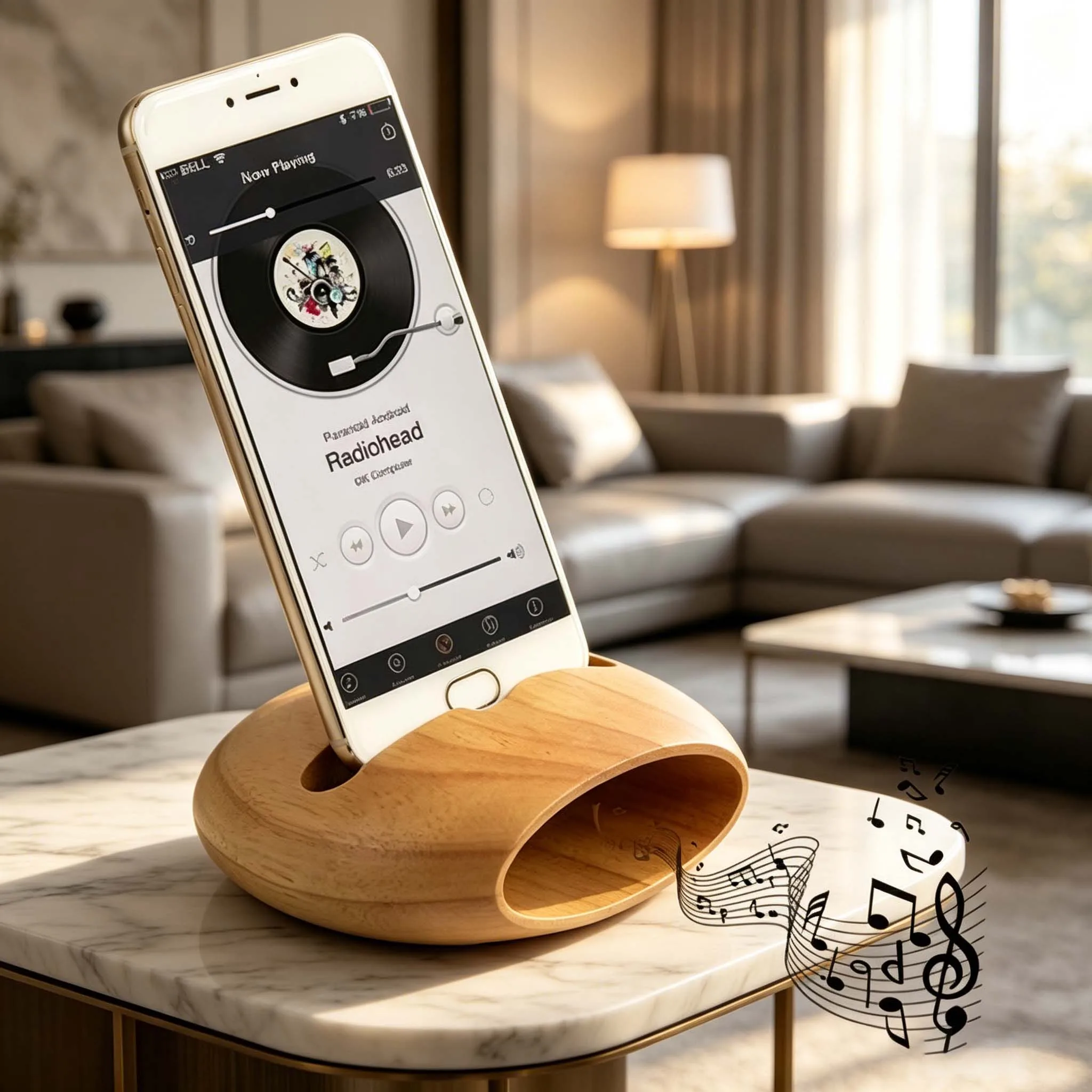

Pen Stand Wooden Portable Organized Desktop Sound Amplifier Cable Home Phone Holder Office Anti Slip Universal Charging