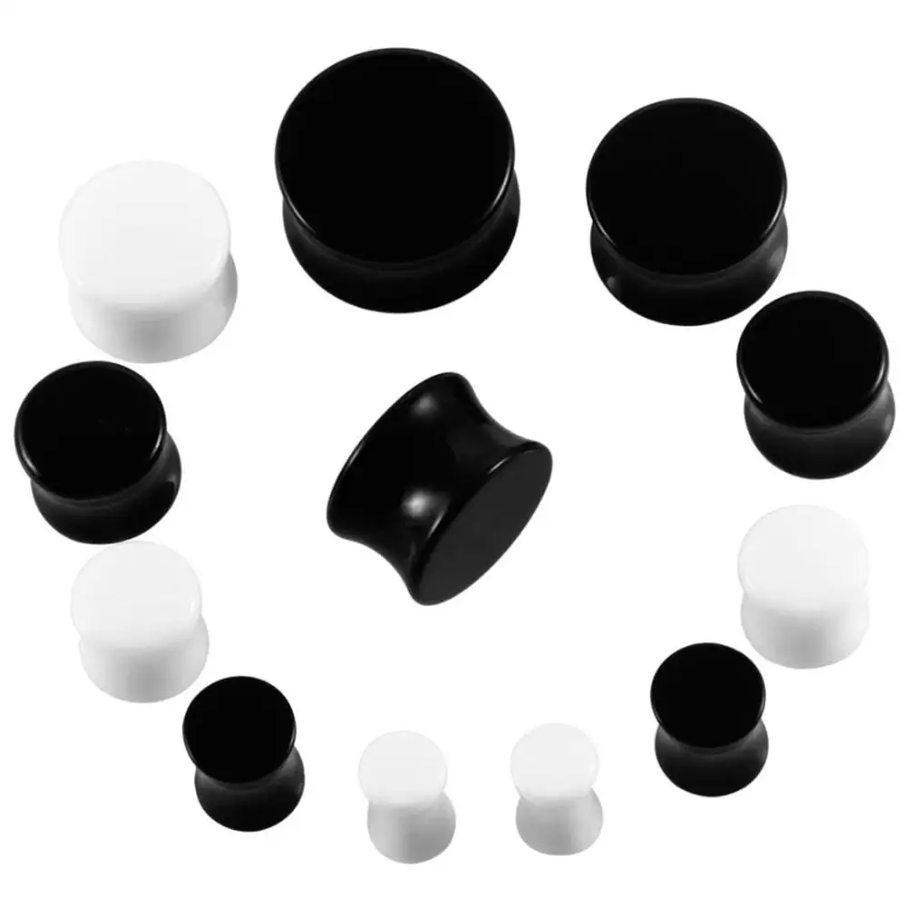 1Pair Acrylic Double Flared Saddle Curved Ear Plug Piercing Ear Flesh Tunnel Expander Earlet Stretcher Fashion Body Jewelry