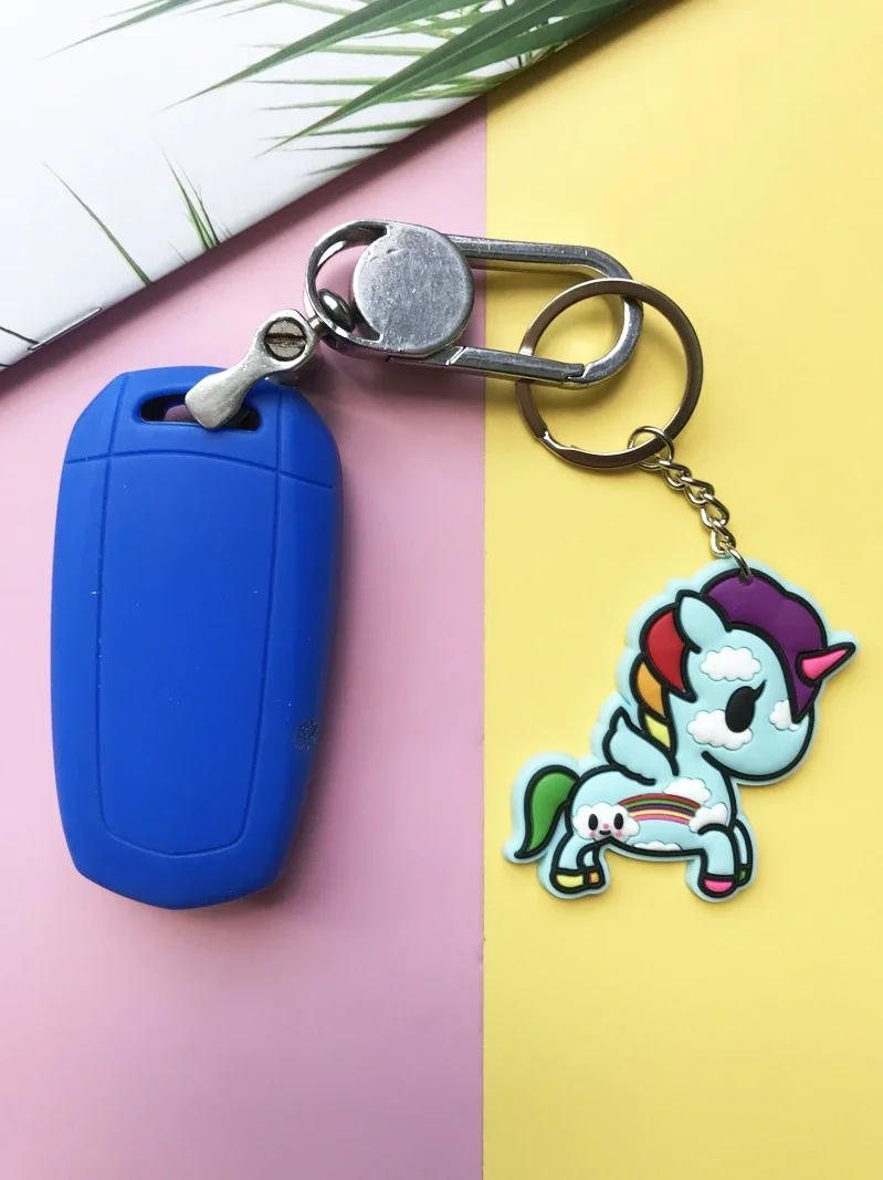 Kawaii My Little Pony Key Chain Silica Gel Backpack Pendant Cute Anime Fluttershy Pinkie Pie Key Chains Decoration Gifts