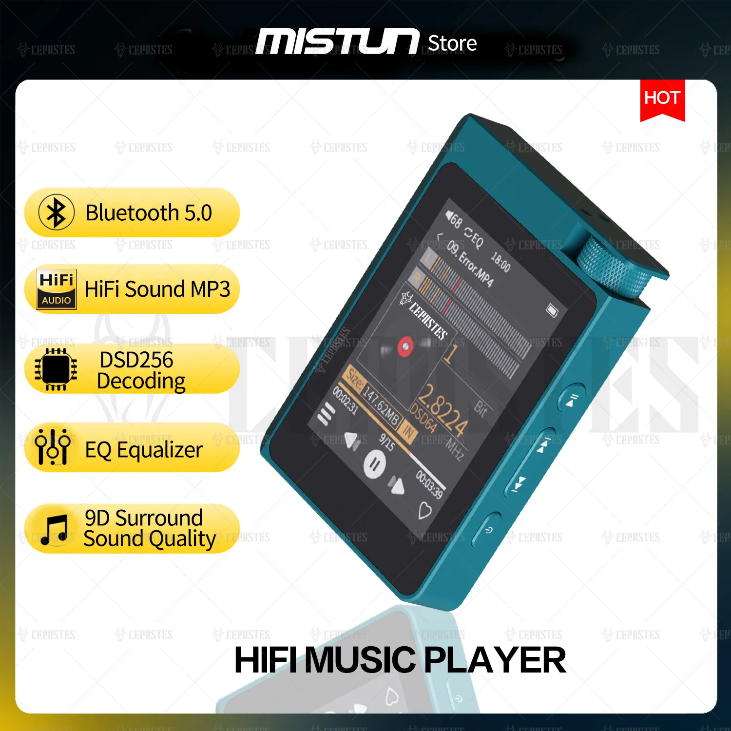 2022 New HiFi Player Bluetooth 5.0 MP3Player Support EQ Equalization Audio Music Player Portable FM Radio Ebook Metal Walkman