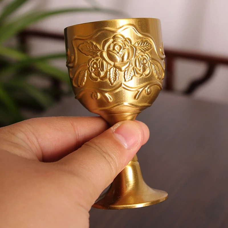 

Chinese Pure Copper White Wine Cup Home Style Personalized Light Luxury High Footed Small Wine Glass