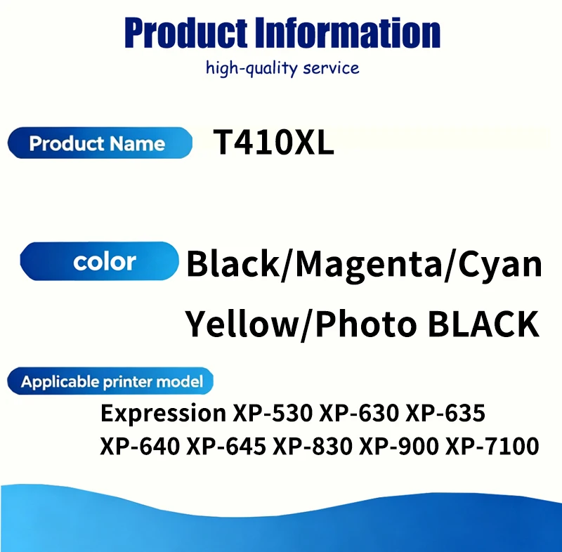 T410XL 410 T410 XL Compatible Ink Cartridge For Epson Expression XP-530 XP-630 XP-635 XP-640 XP-645 XP-830 XP-900 XP7100 Printer
