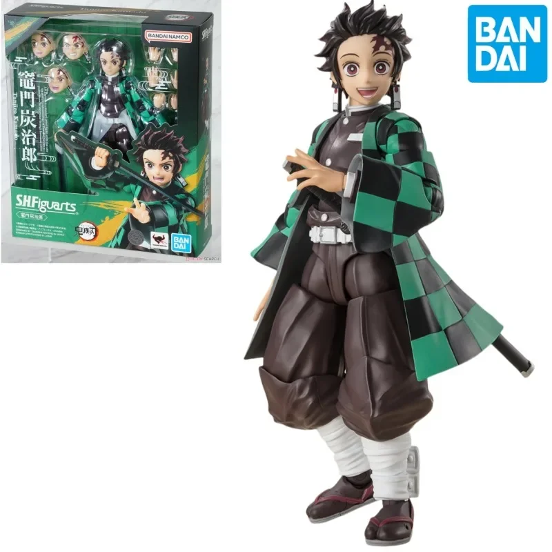 

In Stock Bandai Anime Original S.H.Figuarts SHF Demon Slaye Tanjiro Kamado Action Figure Model Finished Toy Gift for Children