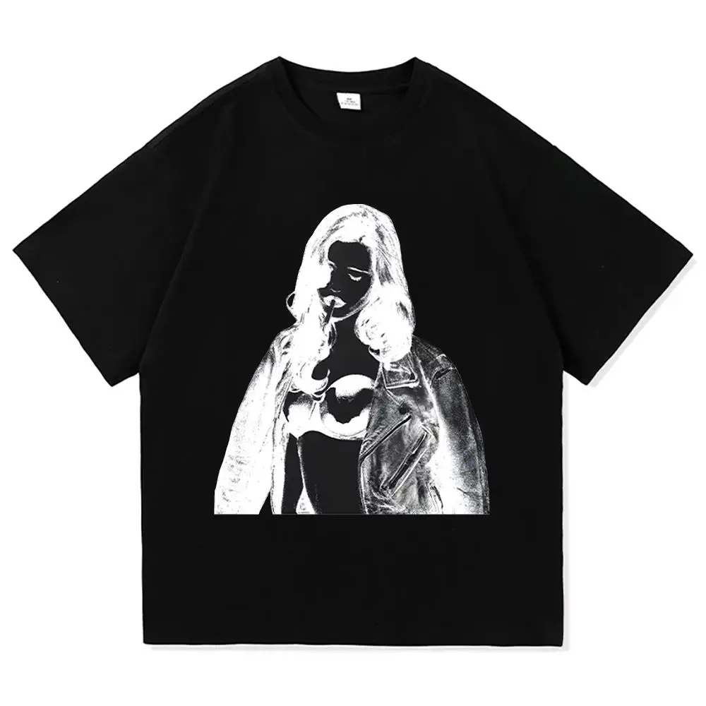 Nessa Barrett Photo Negative Tee Y2k Vintage Fashion Tees Hip Pop Short Sleeve O Neck T-Shirt Casual Loose Top Unisex
