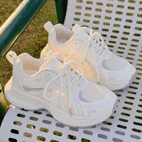 Women's Dad Shoes Breathable Mesh Thick Bottom Sports Sneakers Casual All-Match Summer New Style Rubber Outsole Polyurethane Ins
