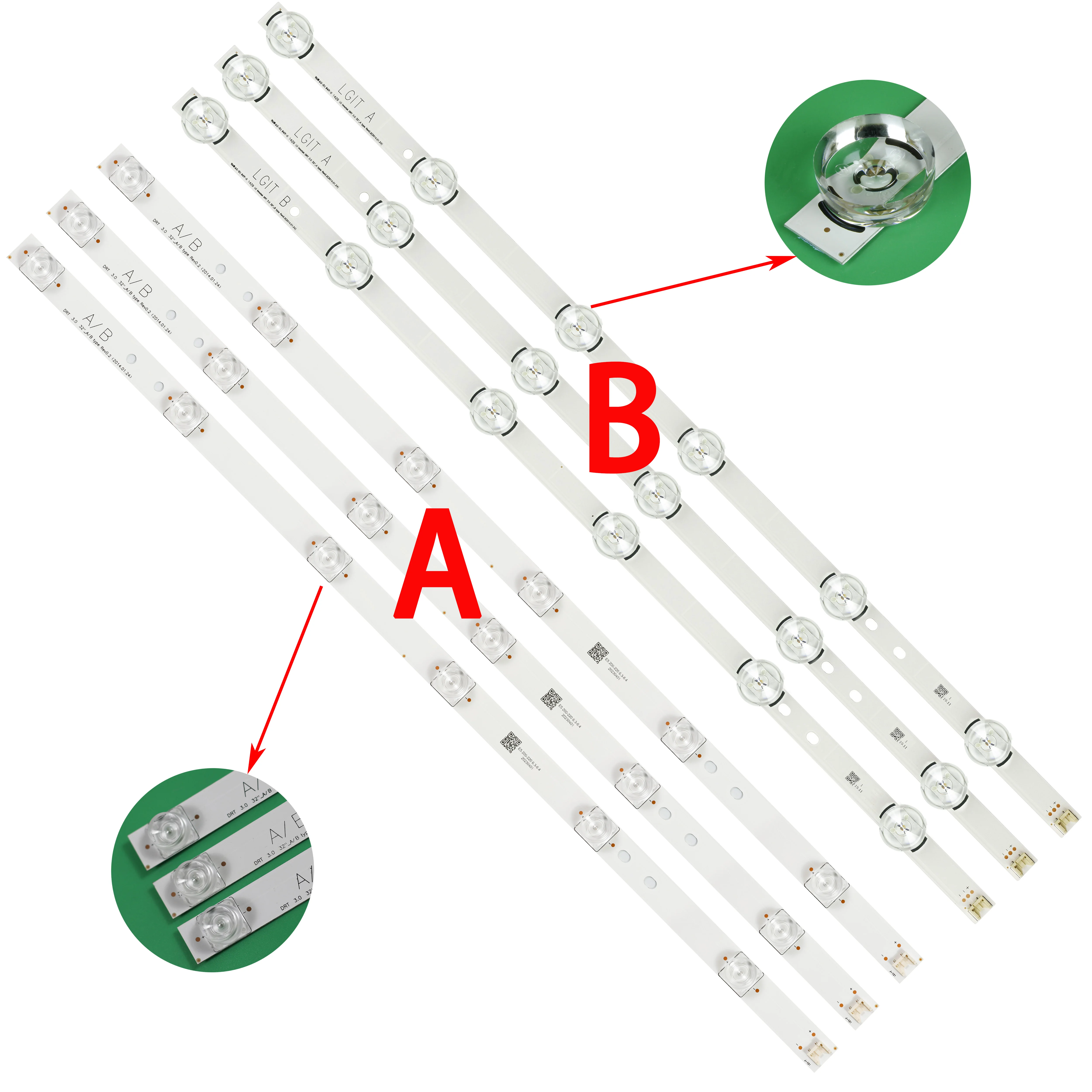 barra de tira de luz de fundo led para lg 32lb561v uot a b 32 polegada drt 30 32 a b 6916l2223a 6916l 2224a 32lb560b novo pecas 6led 590 mm 01