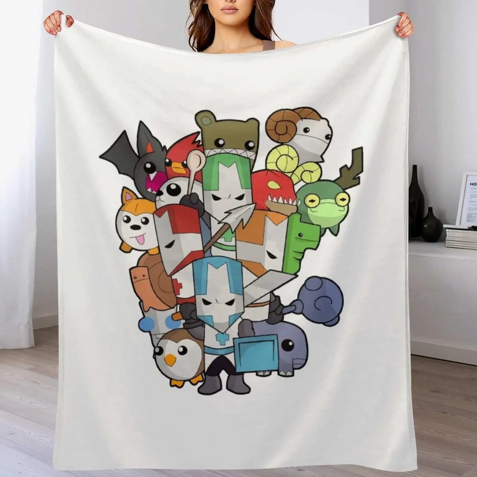 

Castle Crasher all knight Throw Blanket Warm Throw Blanket Gift for Anniversary