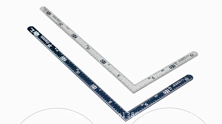 Leather, Leather, Black, Small Curved Ruler, Right Angle Ruler, Measuring Ruler, Drawing Lines, Cutting Leather, 30x15cm Tools