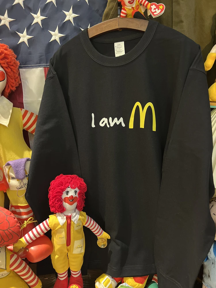 

American Retro Monald's M 265g Pure Cotton Thi Long Sve T-irt for Couples oulder Drop Loose Fit Autumn Cotton Tee