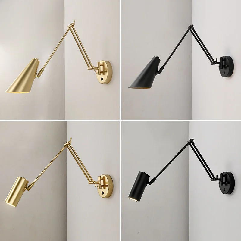 

Modern Wall Lights Folding Adjustable Rocker arm LED Bedroom Bedside Reading light With switch Indoor lighting Wall lamps