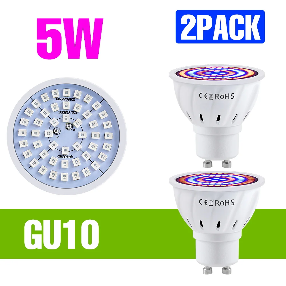 9W LED Volledige Spectrum Grow Lamp E27 Indoor Hydrocultuur Groei Doos E14 Succulente Zaailingen 220V Kas tent Teelt Verlichting