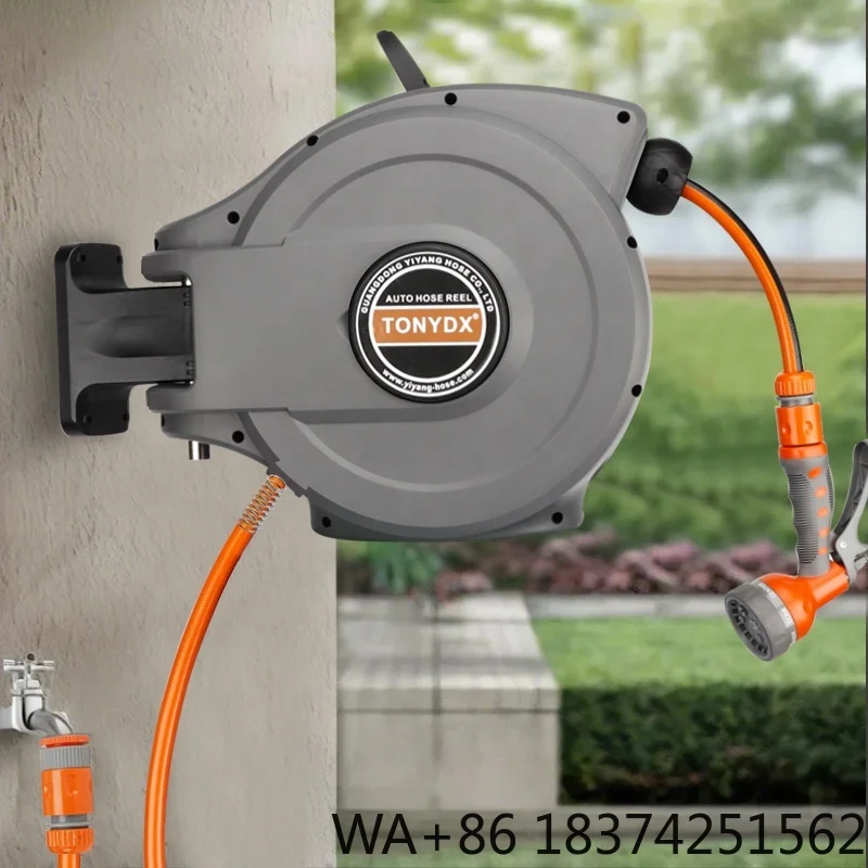 

15M Auto Wall Mounted Automatic Retractable Water Garden Hose Pipe Reel
