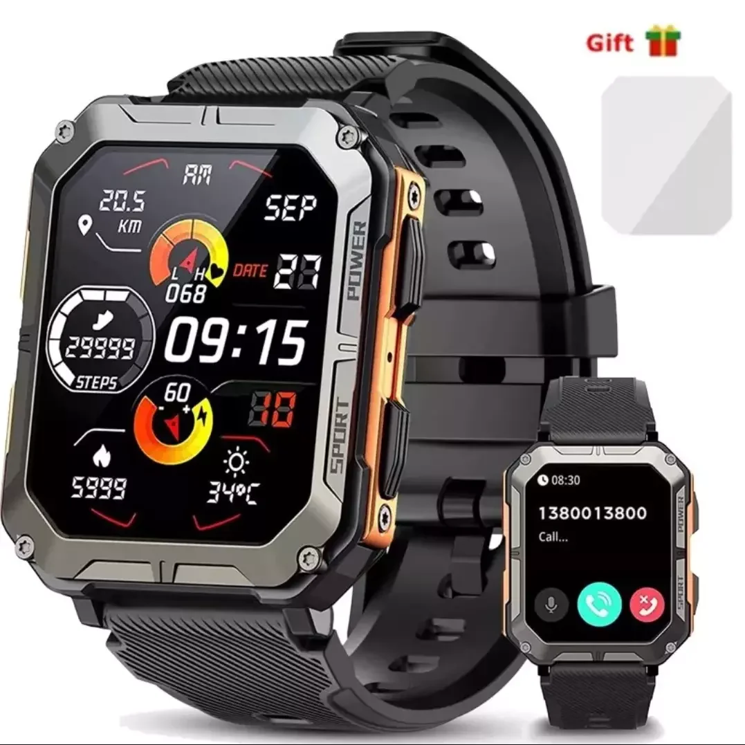 ساعة LEADOYS الجديدة Ultra Smart Watch للرجال، تتبع رياضي، مراقبة النوم، تنبيهات المكالمات والرسائل، هدية عيد الميلاد والهالوين