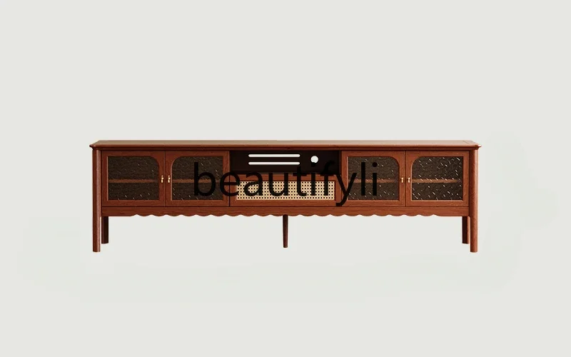 

Victor art French solid wood TV cabinet living room coffee table TV cabinet combination cherry wood retro TV floor cabinet