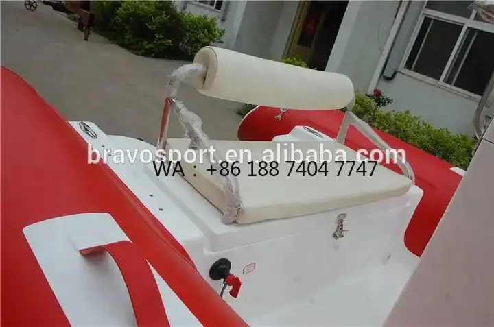 Hot Sale Fiberglass Inflatable Boat 520cm Leisure Fishing Boat Red Tube China Supplier