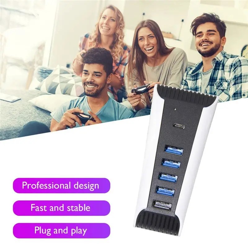 1 To 5 Multi Ports USB Hub For PS5 USB3.0 Console Splitter Expander Adapter Game Console 5 Ports Hub For Playstation 5-Y47A