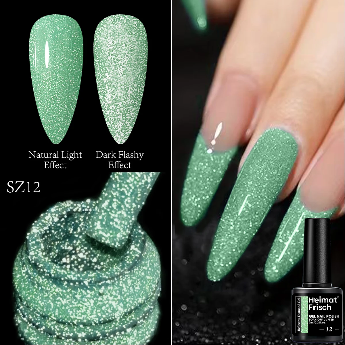 Heimat Frisch ラインストーン ソリッドカラー ジェルネイルアート、ホリデーネイルアート、パーティーネイルアート、フェスティバルデザイン、グラマラスネイルアート、スクラッチ