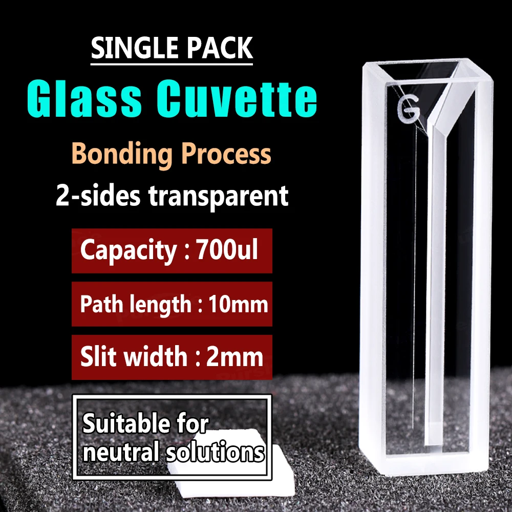 Glas-Schlitz-Mikroküvette 1/2/3/4/5mm Schlitzbreite Beidseitige Lichtdurchlässigkeit Schattierter/Nicht-schattierter Typ Labor-Probenküvette – Detail 12
