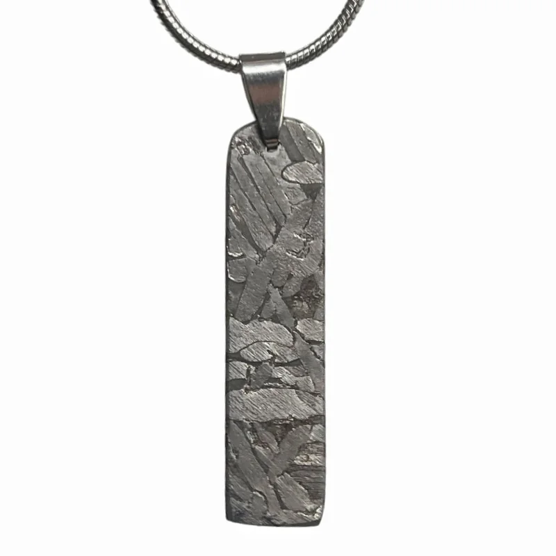 Muonionalusta Meteorite Long Strip Pendant Natural Iron Meteorite Space Stone Necklace Collectible Ornament LK585
