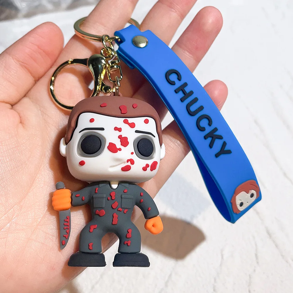 6.3cm Horror Movie Child's Play Chucky Doll Key Ring PVC Keychain Pendant Figure Toys Dolls