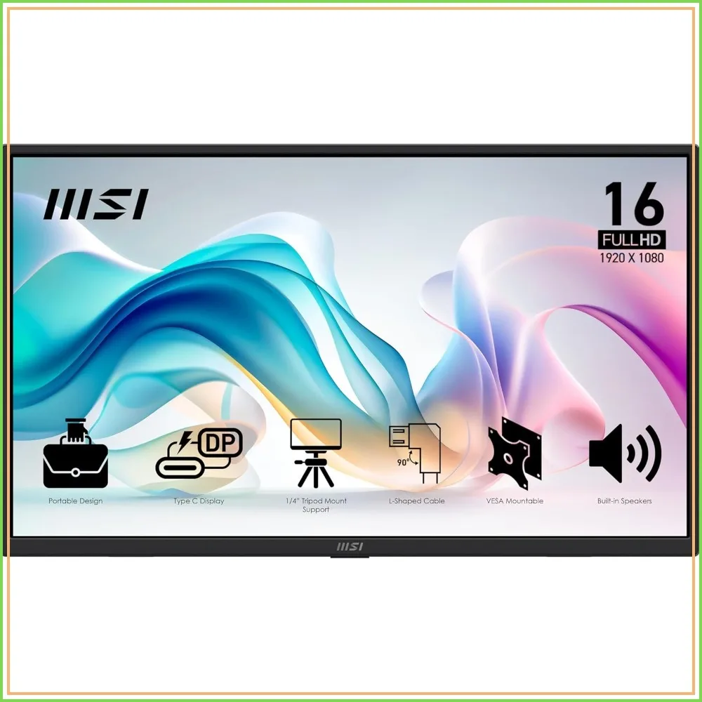 

15.6" FHD IPS Portable Monitor, USB-C HDMI, Built-in Speakers, Tripod Support, for PC Mac PS5 Xbox Mobile