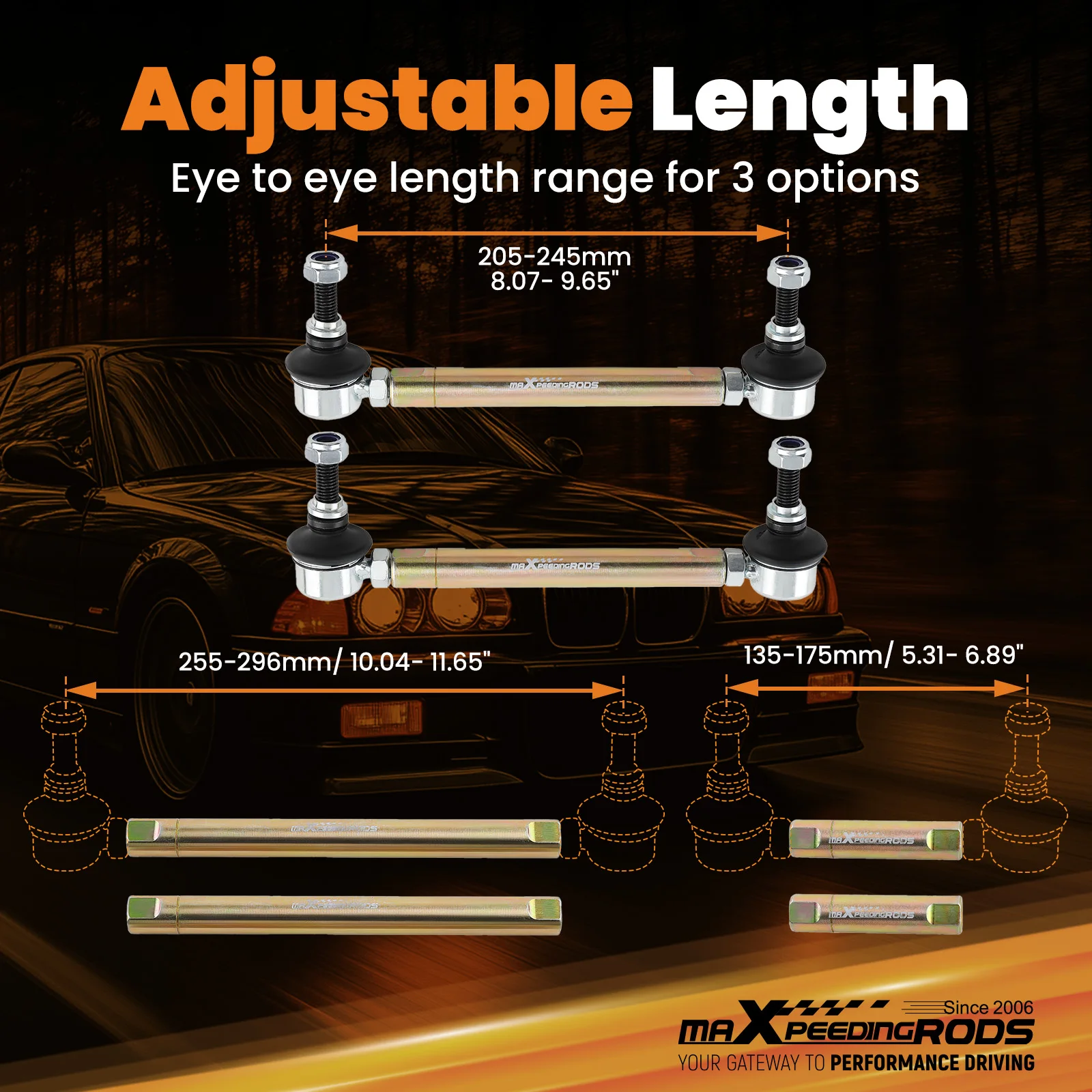 New High-Quality Adjustable Sway Bar Drop Links Anti Roll Bar Links for BMW E36 E46 M3 318I 330I 320I 325I Front Use