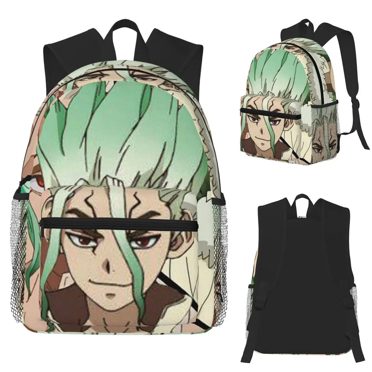 Senku Ishigami Dr Stone Apan Anime Student Backpack School Bag Hiking Travel Daypack for Men Women Bookbag Shoulder Bags