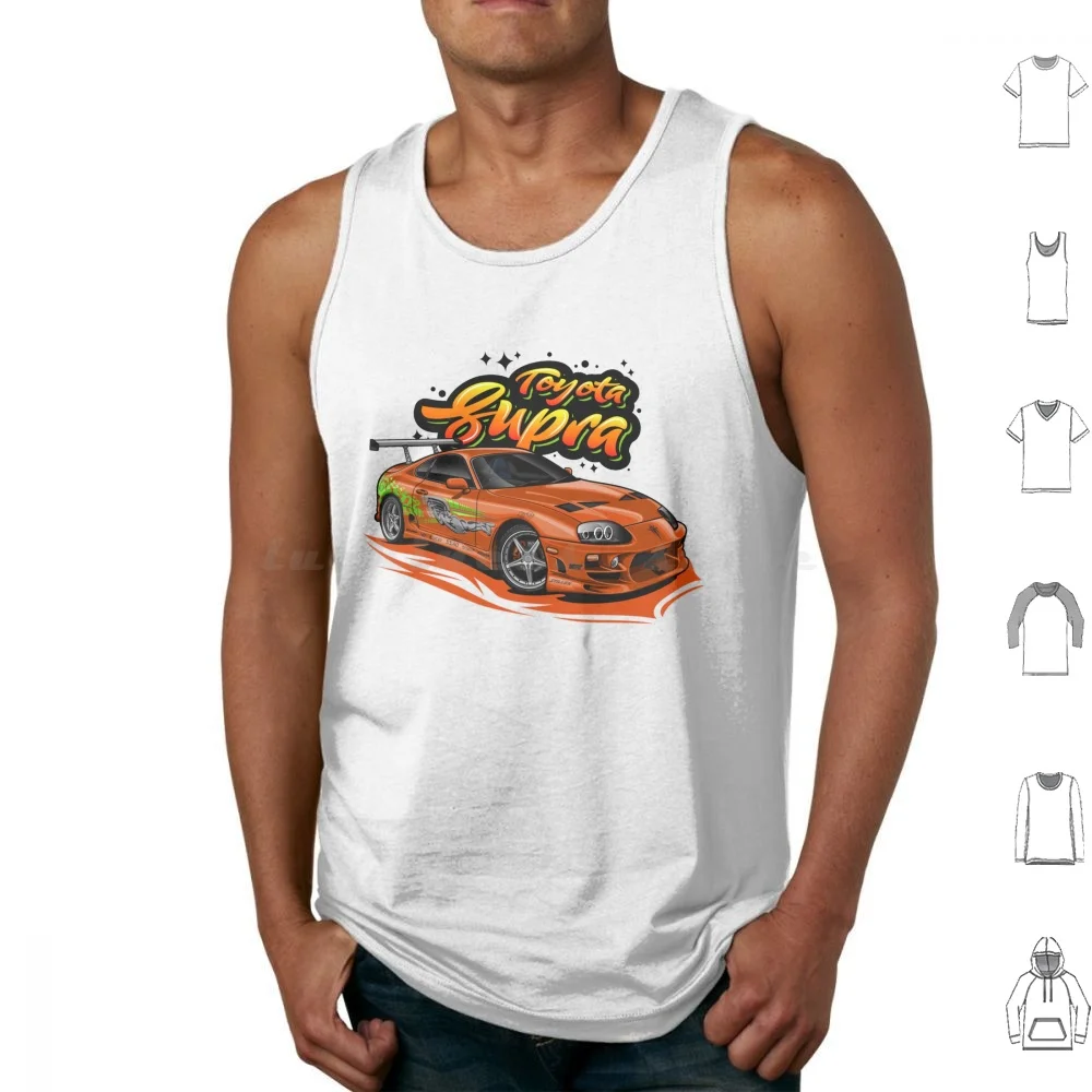 Mk4 Graffiti ( Orange ) Tank Tops Print Cotton Car Racing Automotive Motors Vehicle Sportcar Japanese Jdm Race Supercar