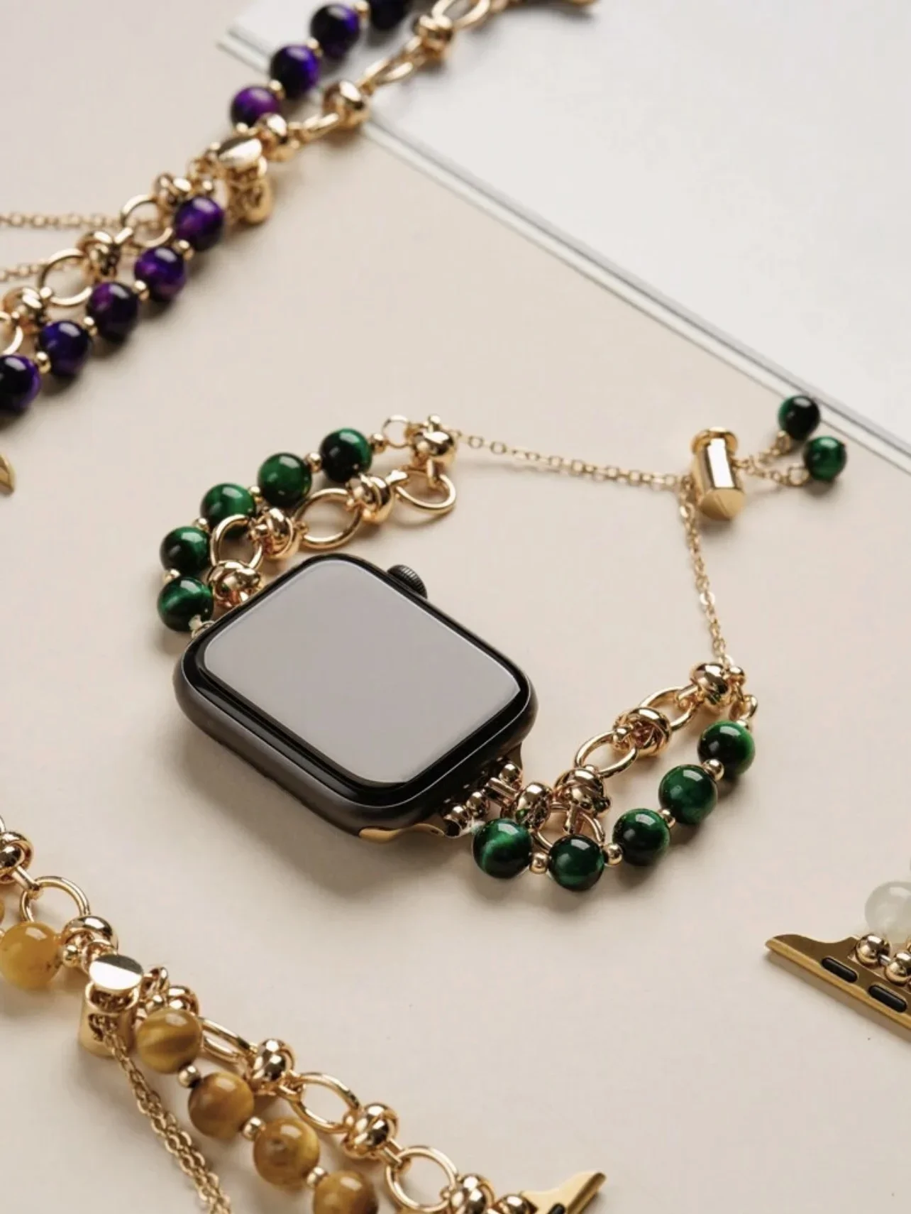 애플워치 여성용 인기 조절 링크 비즈 스트랩 38mm 40mm 41mm 42mm 44mm 45mm 46mm 49mm