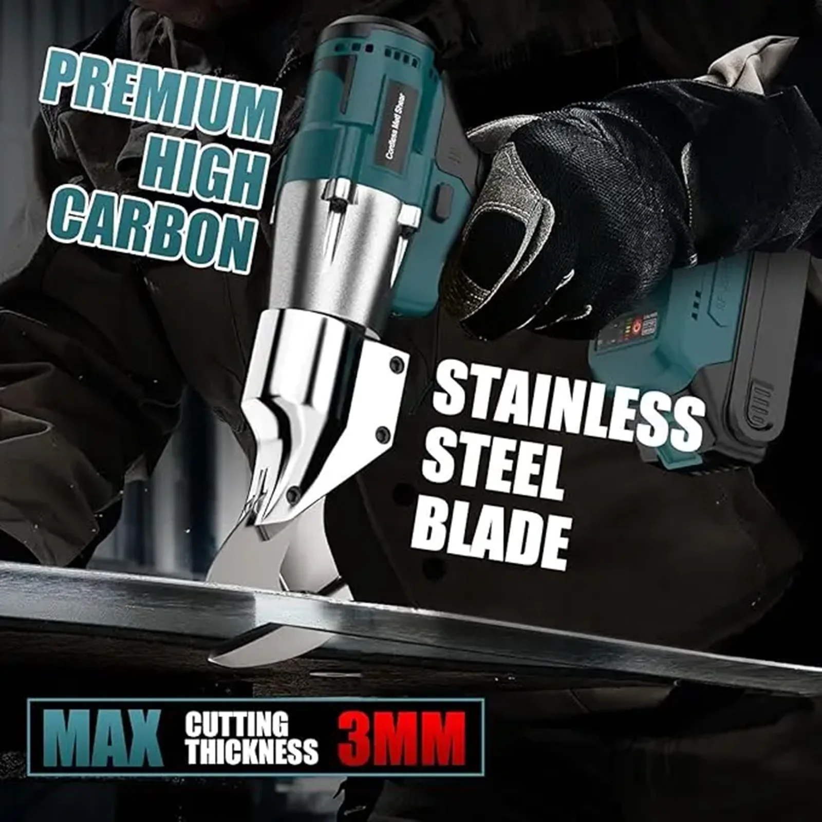 

Cordless Metal Shears for Makita 18V Steel Metal Cutter360° Pivoting Head Cutting Stainless Sheet Iron Carpet Leather Cardboard