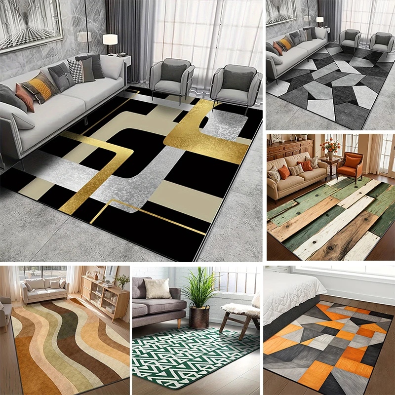 Contemporary Stylish Floor Rug  Multi‑Shape Geometric Abstract Decor Area Rug for Indoor Living Space Home Ornament