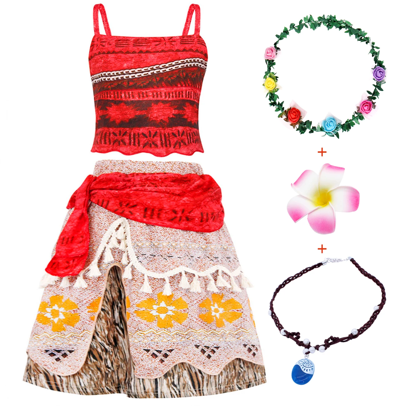 

Jurebecia Little Girls Dress Adventure Moana Costume Princess Dress Up Hallowee Outfit Kids Fancy Birthday Party Dress