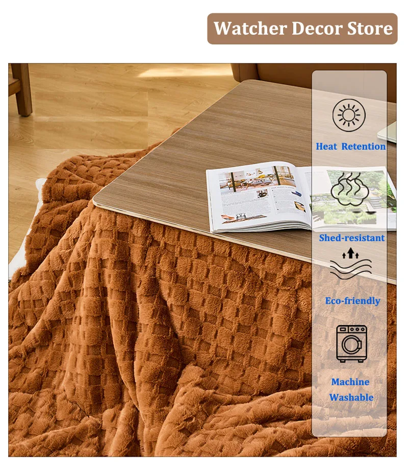 Fashion Winter Kotatsu Futon Blanket Soft Quilt 200x230cm Size Suitable for Japanese Heating Table - Warm Cozy Bedding Accessory