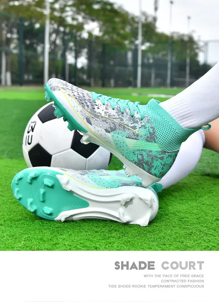 

Kids Anti Collision Football Sneakers Lace Up Short Stud Non Slip Soft Sole Breathable Lawn Outdoor Training Footwear